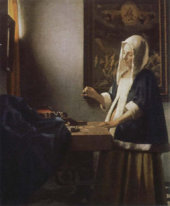 Jan Vermeer woman holding a balance china oil painting image